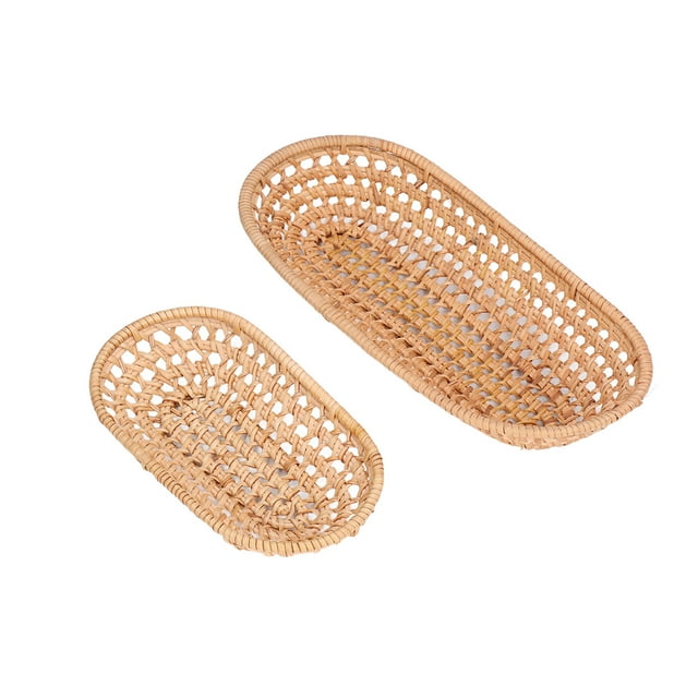 Bread Basket,2pcs Bread Basket Handmade Handmade Rattan Storage Baskets Food Serving Baskets Unbeatable Value