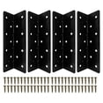 thumbnail image 1 of Lot de 4 Supports en Fer Robustes à Angle de 90 Degrés pour Renforcement de Meubles, Kiosques de Rue, Armoires et Cadres de Lit avec Trous Pré-Percés et Fini Résistant à la Rouille, 1 of 5