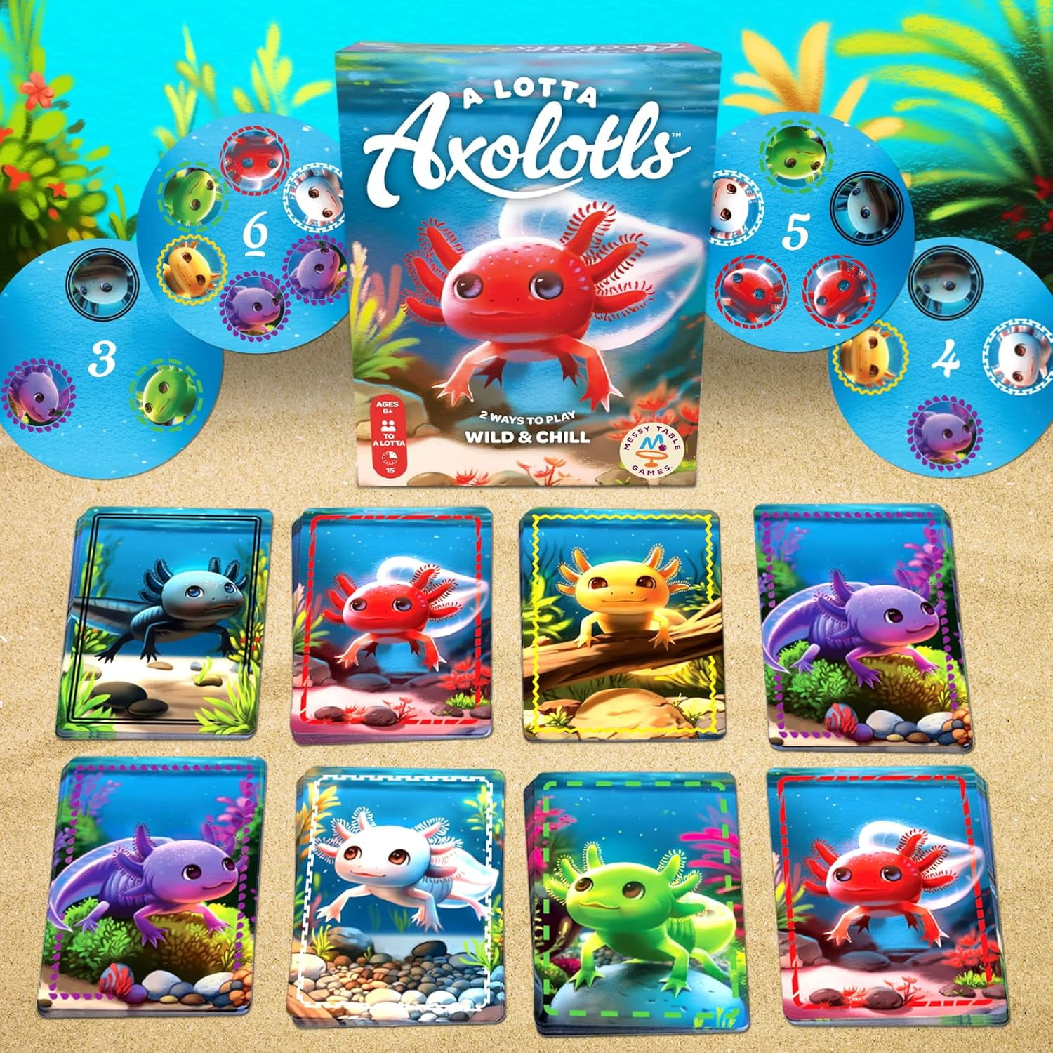 A Lotta Axolotls, Lighthearted Card Game, Great for Game Night, Perfect for Kids and Adults, Ages 6 and Up
