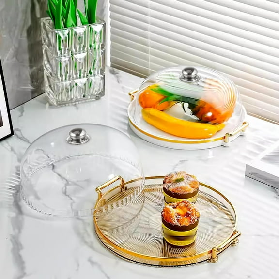 WEUVEB  1PC Clear Hard Plastic Lid for Cake Dome Dust Proof re Food Cover 10×10×5.1in