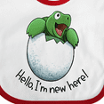 thumbnail image 4 of Inktastic Hello, I'm New Here Cute Baby Turtle Boys or Girls Baby Bib, 4 of 4