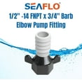 thumbnail image 2 of SEAFLO (NO: 51F08) 1/2"-14 FNPT x 3/4" Barbed Straight Universal Pump Fitting for SHURFLO, SEAFLO, Circle River, Johnson, Jabsco, FLOJET, REMCO, Lippert, USA ADVENTURE and other Pumps (25-Pack), 2 of 4