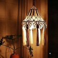 thumbnail image 4 of Woven Lamp Shade Macrame Wall Hanging Lamp Room Coffee Restaurant Decoration Tapestry Lampshade Bedroom Decor hwy, 4 of 5