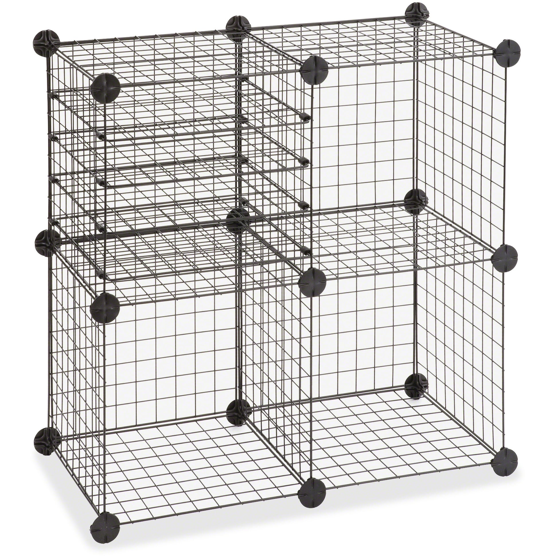 Safco Saf5279bl Wire Cubes Set 1, Metallic 4 Cube Wire Storage Shelves