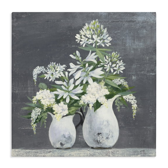 Stupell Industries Farmhouse White Flowers Blue Green Canvas Art, 30 x 30, by Julia Purinton
