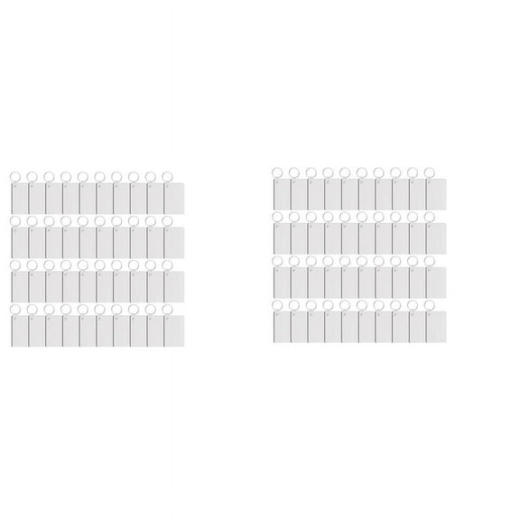 80 Pack Sublimation Keychain Blank Double Sided Heat Transfer MDF Board Key Ring DIY