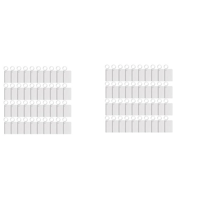 80 Pack Sublimation Keychain Blank Double Sided Heat Transfer Blank MDF Blank Board Key Ring Blank Sublimation DIY