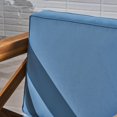 thumbnail image 3 of Noble House Mid-Century Acacia Wood Club Chair, Solid Print, Water-Resistant Cushions, Teak/Blue, 3 of 8