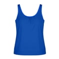 thumbnail image 4 of Womens Swimwear Tank Top with Built in Bra Printed Sleeveless Modest Bathing Suit Top for Summer Vacation Beach (L, Blue), 4 of 8