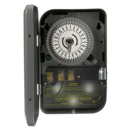 Woods 59101WD 120V 40A SPST Indoor 24-Hour Mechanical Time Switch Timer with Metal Box
