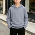 thumbnail image 2 of Amkhujs Boys Shirts Fall Fashion Long Sleeve Lightweight Sweatshirts Casual Loose Solid Pullover Hoodies for Going Out Wear, 2 of 9