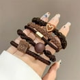 thumbnail image 4 of 5/10/20pcs Simple Style Hair Tie Set Braided Hair Rope Heart Decor Scrunchies Elastic Ponytail Holder Hair Accessories For Women, 4 of 10