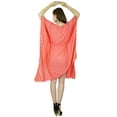 thumbnail image 2 of Bimba Women Asymmetrial Cotton Kaftan Peach Rayon Caftan With Pom-Pom Beach Coverup, 2 of 6