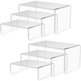 thumbnail image 1 of GHSDFBB Acrylic Display Risers, Clear Product Stand, Jewelry Display Riser,Shelf Showcase Fixtures For Collectibles Display (3 Sizes S (2Sets)), 1 of 7