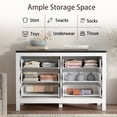 thumbnail image 5 of Modern 6 Drawer Dresser, Double Dresser Chest of Drawers Wood Storage Cabinet for Bedroom Living Room Hallway, 5 of 7