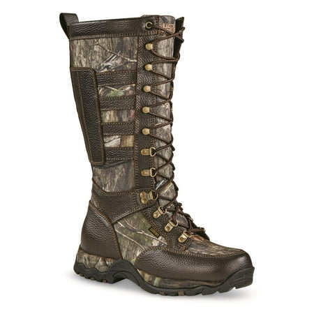 Guide Gear Men's Leather Waterproof Side-zip Snake Boots Mossy Oak Country DNA 9D (Medium)