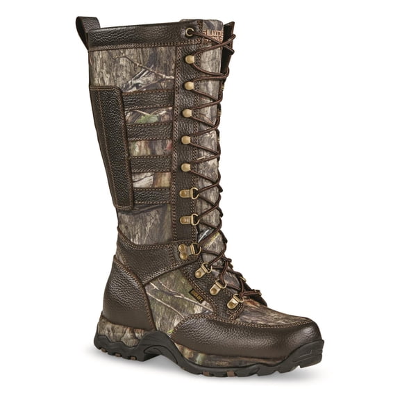 Guide Gear Men’s Leather Waterproof Side-zip Snake Boots Mossy Oak Country DNA 14D (Medium)