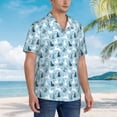 thumbnail image 5 of Daiia Black White Gray Rabbit Hawaiian Shirt for Men Gentle Cotton Regular Short Sleeve Casual-Large, 5 of 9