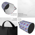 thumbnail image 5 of YFYANG Waterproof Laundry Hamper, Purple Romantic Love Doodle Laundry Basket Oxford Fabric with Handle Foldable, M, 5 of 8