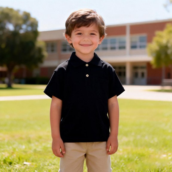 Polo Shirt Boys Black Button Down Girls Short Sleeve Tops Girls School Uniform Shirts Casual Collared Shirt Kids 7-8 Years Boys Clothes