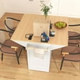 thumbnail image 4 of taoruifang white 55.7'' Kitchen Island with 2 Drop Leaf for 4-6 Seating with Power Outlet, 4 of 27