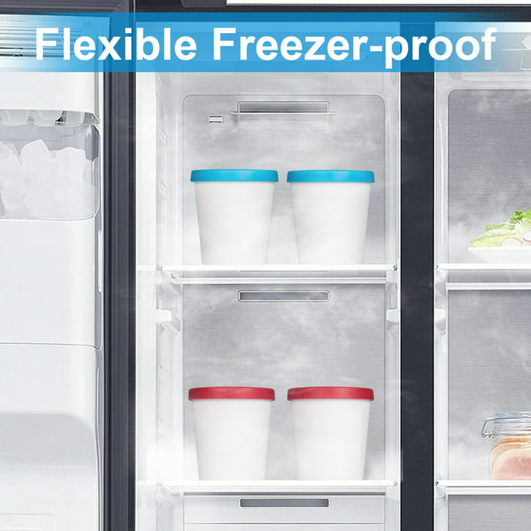 Quicker Defrost Small Reusable Freezer Containers Set of 6-4.7 oz. for  Baby/Toddler Foods, Meal Prep, Ice Cream,Leftovers Stackable Airtight Food  Storage Containers with Lid Plastic Freezer Container 