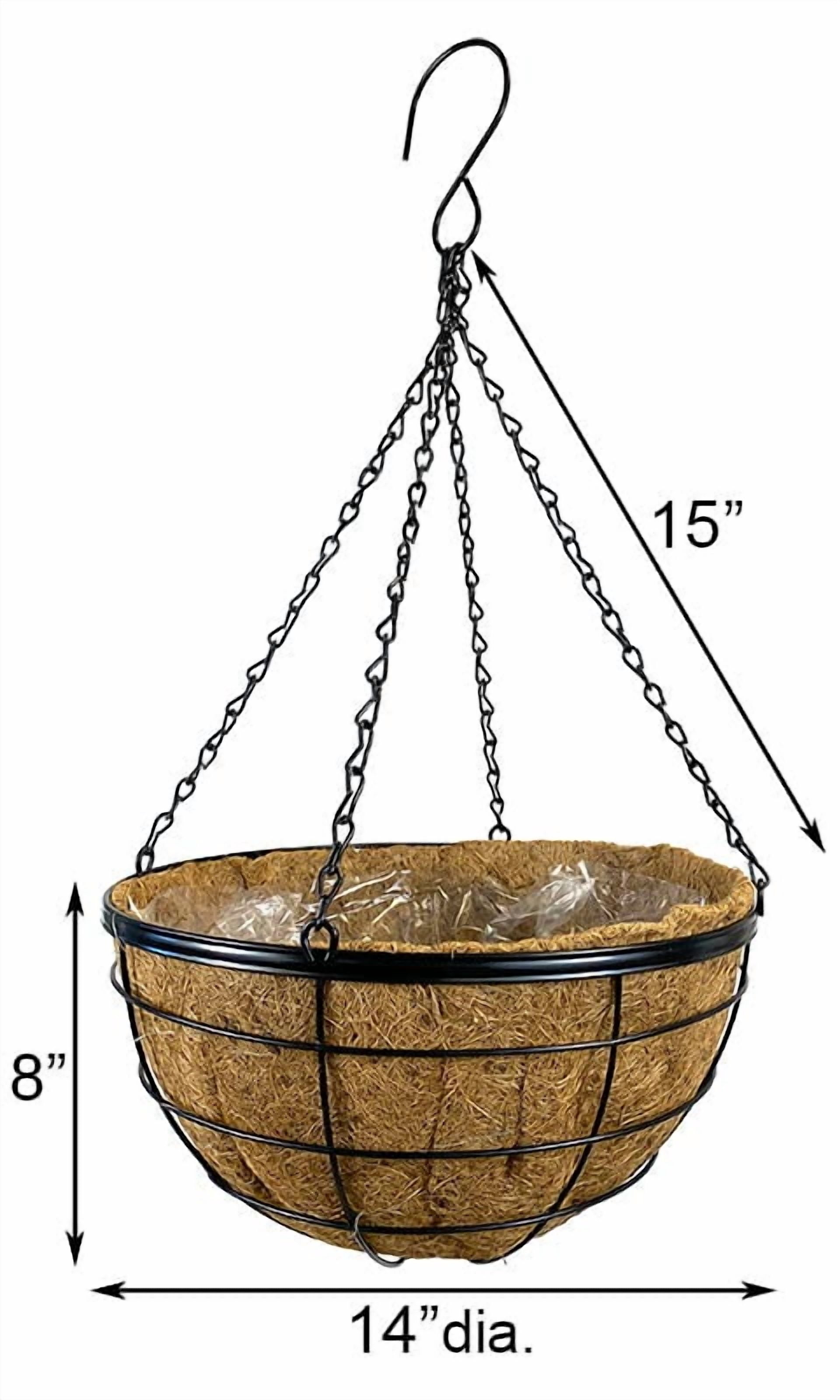 Panacea Products 272278 14 in. Modern Farmhouse Hanging Basket, Black - Pack of 6