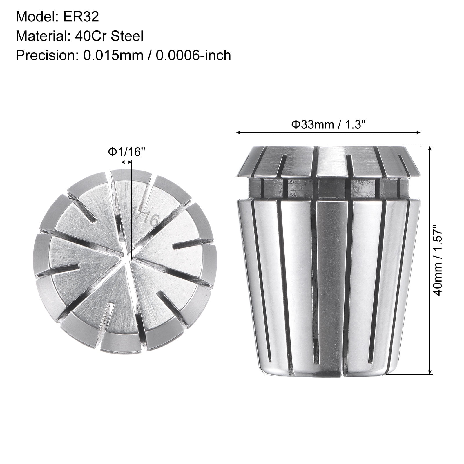 Unique Bargains ER32 Spring Collet Inch Chuck for CNC Engraving Machine 1/16"