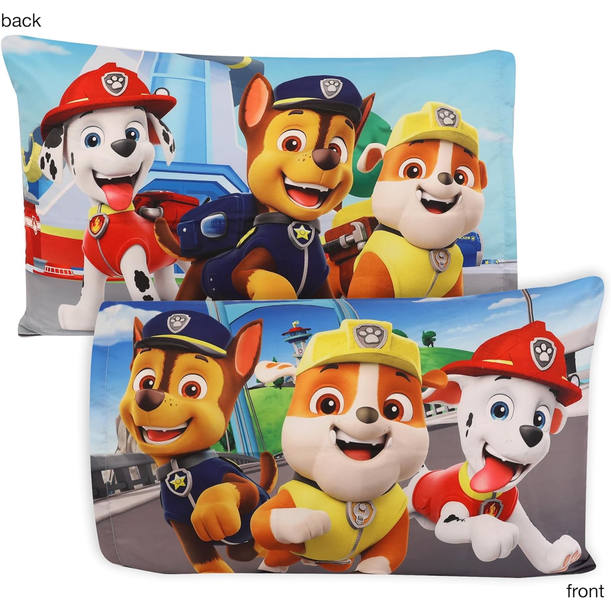 Paw Patrol Kids Plush Polyester Bedding Sheet Set with Reversible Comforter Twin Bed in Bag 4 Pcs Set for Kids