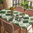 thumbnail image 3 of Sage Green Geometric Moroccan Table Cloths for 5 Foot Rectangle Tables, Abstract Art Ombre Modern Patio Waterproof Elastic Fitted Tablecloths, Washable Rectangular Table Cover for Camping, 3 of 8