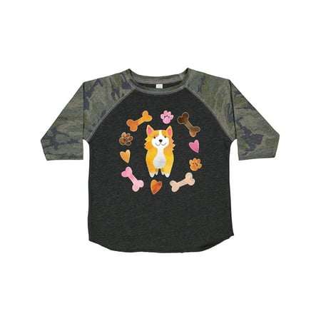 

Inktastic Cute Corgi Puppy Valentine with Hearts and Bones Gift Toddler Boy or Toddler Girl T-Shirt