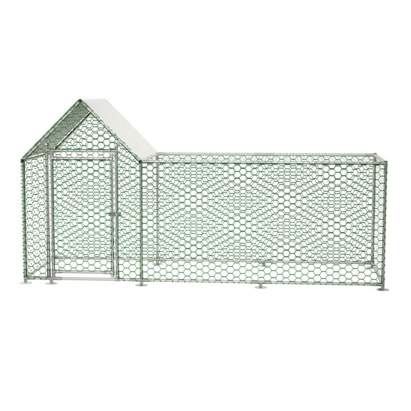 10x3FT Metal Chicken Coop Run Backyard Hen House Poultry Cage w/Cover