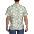 thumbnail image 3 of Bixox Men's Daisies Flowers Printed Short Sleeve Skinny Athletic T-Shirt, 3 of 6