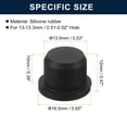 thumbnail image 3 of Uxcell 16 Pieces Black Rubber Stopper, 13.5mm Plug Holes for 13-13.3mm/0.51-0.52" Hole, 3 of 6