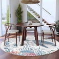 thumbnail image 3 of Coastal Turtle Round Area Rug 8Ft Washable Large Circle Rugs for Living Room Dorm, Summer Beach Nautical Ocean Coral Seahorse Non-Slip Carpet Floor Mats Indoor Outdoor Carpet Runner Home Decor, 3 of 8