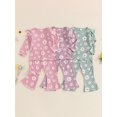 thumbnail image 4 of Aojekbee Baby Girl 2Pcs Fall Outfits Ruffle Long Sleeve Floral Print Tops + Flare Pants Set Toddler Clothes, 4 of 10
