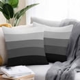 thumbnail image 3 of Outdoor Pillow Cover Black Wood Grain Set of 2 Waterproof Throw Pillowcases Rustic Ombre Wooden Stripes Decorative Patio Furniture Pillows for Couch Garden Indoor & Outdoor Use, 3 of 9