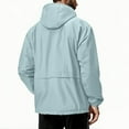 thumbnail image 5 of hoksml Men's Rain Jacket Waterproof Lightweight Packable Rain Solid Color Outdoor Hiking Travel Climb Sport Run Pocket Zipper Long Sleeved Hooded Drawstring Outerwear Jackets, 5 of 8