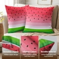 thumbnail image 6 of Summer Pillow Covers 16x16 Inch Set of 2 Watermelon Decorative Throw Pillows Green Red Stripes Pillow Cases Farmhouse Home Decor for Cushion Couch Sofa Outdoor, 6 of 6