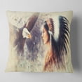 thumbnail image 2 of Designart Indian Woman and Eagle - Portrait Throw Pillow - 18x18, 2 of 5