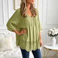 thumbnail image 2 of QGJZVUNL Flowy V Neck T Shirts for Women Fall Clothes Casual Long Sleeve Blouses Business Work Tops Size S, 2 of 8