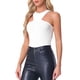 thumbnail image 4 of INSPIRAR CHIC Body sin Mangas para Mujeres Top de Cuello Halter Asimétrico L Blanco, 4 of 6