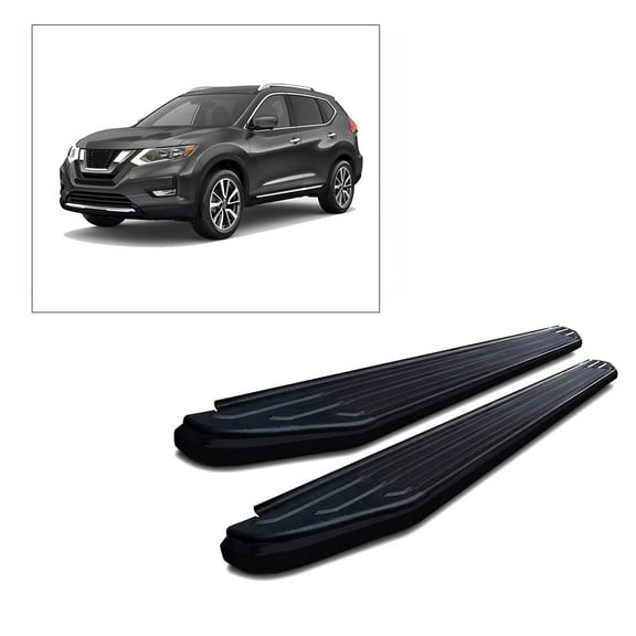 Black Horse Peerless Running Boards Black Compatible with 2014-2020 Nissan Rogue-PR-NIROBK-14