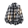 thumbnail image 2 of Yutgune Mens Plus Size Oversized Plaid Flannel Shirt Long Sleeve Loose Button Up Shirt, 2 of 9