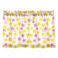 thumbnail image 7 of Yayeee Kitchen Curtains Tier Pair Light Filtering 27"x36" Rod Pocket Short Cafe Window Panel, White Stars Pattern, 7 of 7