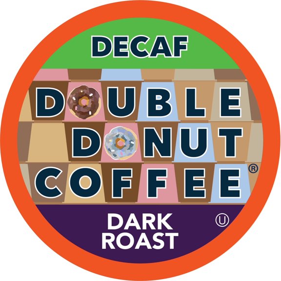 Double Donut Decaf Dark Roast Coffee Pods, 80 Count