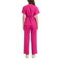 thumbnail image 4 of Vitastitch Royal Blue Scrubs, Women's Scrub Sets 2-Piece V-Neck Back Tie Short Sleeve & Pants with Pockets, Adjustable Waist for Nurses, Healthcare Workers, Summer Pink L, 4 of 4
