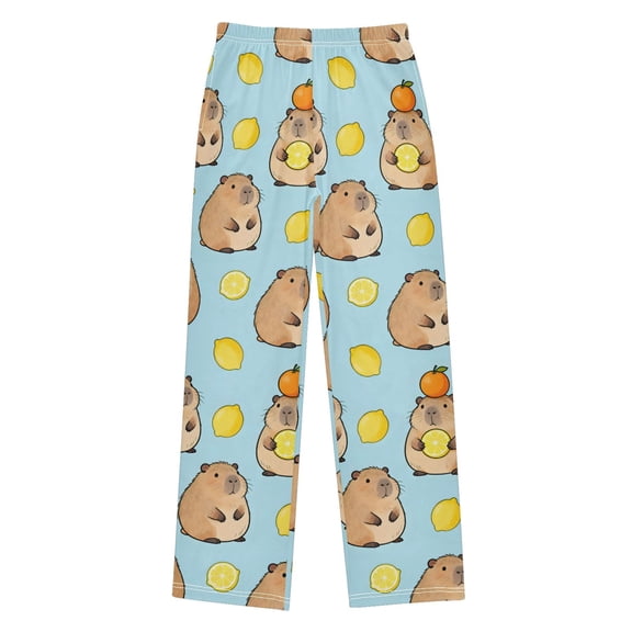 Lemon Capybara Pattern Pajama Pants Soft Lightweight Lounge Pants Bottoms Sleep Pants Warm Comfy