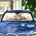 thumbnail image 4 of WOBOGO Brown Easter Bunny Car Windshield Sunshades Autopilot Lightweight Accordion Sun Visor 57×31.5in, 4 of 8