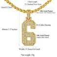 thumbnail image 3 of FindChic 14K Gold Plated Necklaces for Men Women Hip Hop Cubic Zirconia Sports Number 0-9 Pendant Tennis Necklace Birthday Christmas Jewery Gifts, 3 of 8